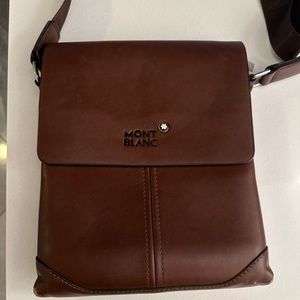 Mont Blanc Brown Leather Bag